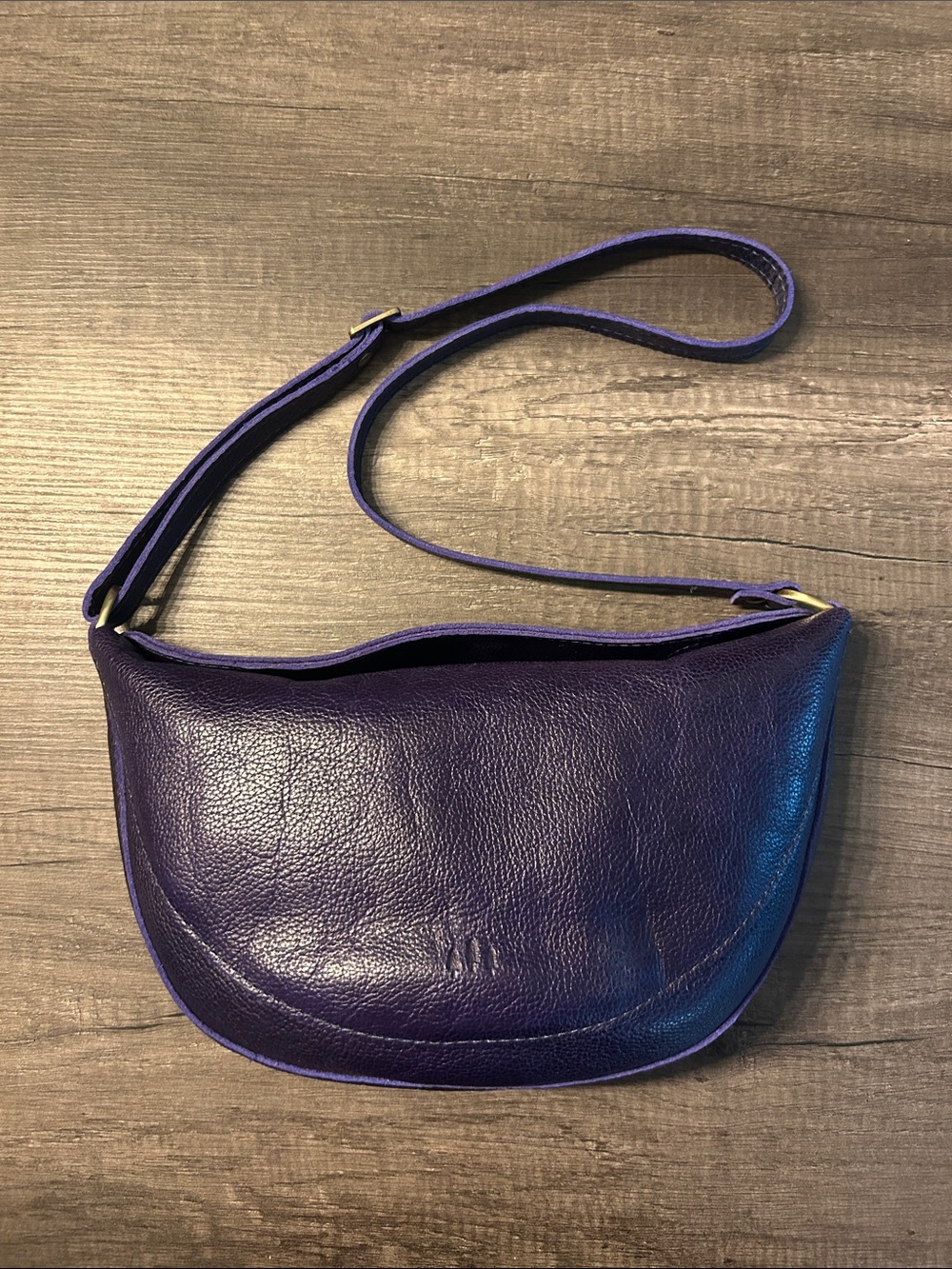 Portland Leather Lg Koala Cobalt Blue Pebbled Leather Shoulder Bag